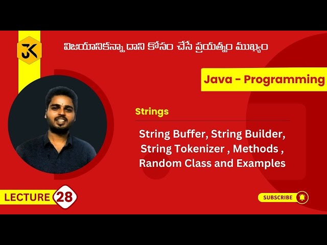 28|Java | String Buffer, String Builder, String Tokenizer | Methods | Random Class | Examples #java