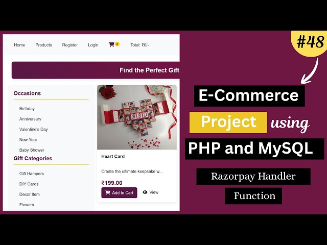 E-Commerce Website Project Using PHP & MySQL | Admin & User Panel | Handler Function - 48