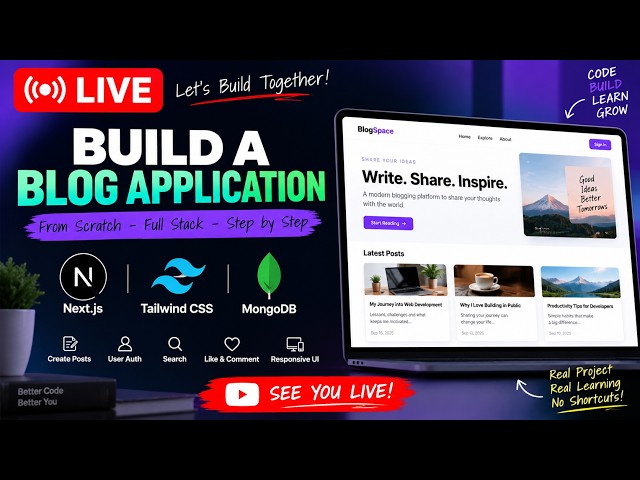 LIVE CODING: Building a Real-World Blog App from Scratch | Next.js + MongoDB + Tailwind CSS
