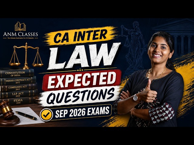 CA Inter Law | Expected Questions | Sep 2026 Exams | CA Jeyasree K