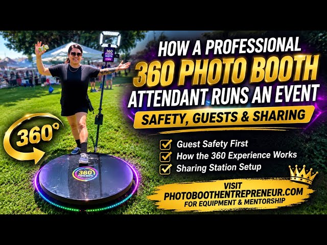 How a Professional 360 Photo Booth Attendant Runs an Event | Safety, Guests & Sharing