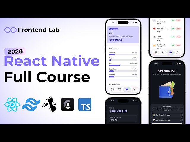 Build a Full Stack Expense Tracker App with React Native, Expo, TypeScript, Nativewind, Clerk (2026)