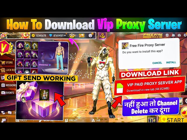 HOW TO DOWNLOAD PROXY SERVER IN FREE FIRE, HOW TO USE PROXY SERVER IN FREE FIRE, VIP PROXY SERVER