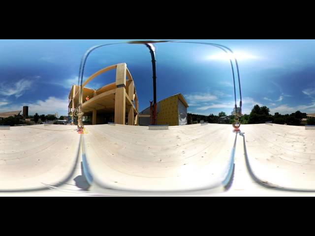CLT Panel Placement at the UMass Amherst Design Building (360 degree video)