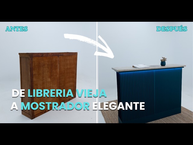 HOW TO TURN an OLD BOOKSHELF into an ELEGANT RECEPTION DESK 🛠️ | With 3D panels and LED lighting