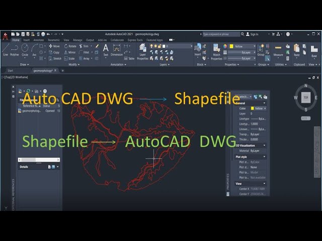 Converting AutoCAD File to ArcGIS Shapefile || Shapefile to Auto CAD file