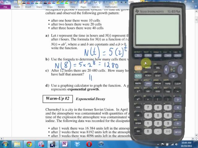 Oct 19 Math 12 U2L3 Exponential Equations Part 1