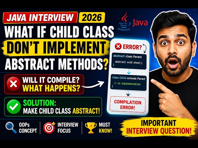 292. What if a child class in Java, don't implement abstract methods (Selenium Java 2026)