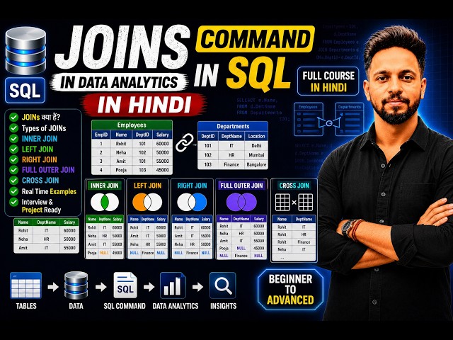 JOINs Command in SQL for Data Analytics | Full Course