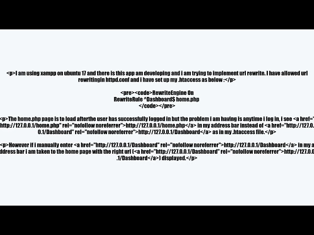 php : rewritten url not default url
