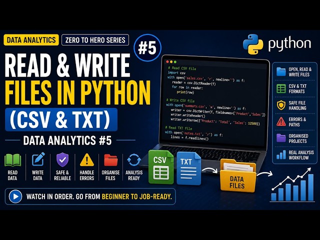Read & Write Files in Python (CSV & TXT) | Data Analytics #5