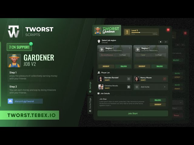 Gardener Job V2 [MULTIPLAYER] - Fivem Script