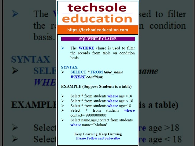 SQL Tutorial #sql #sqllanguage #education