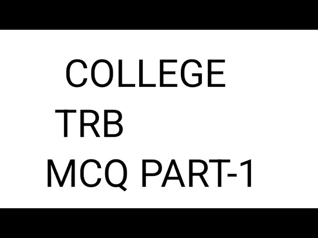 College TRB CS MCQ part-1 