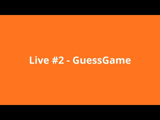 Live #2 - Dernières modifications back-end pour GuessGame