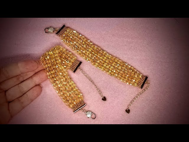 Crystal Herringbone Bracelet Tutorial 
