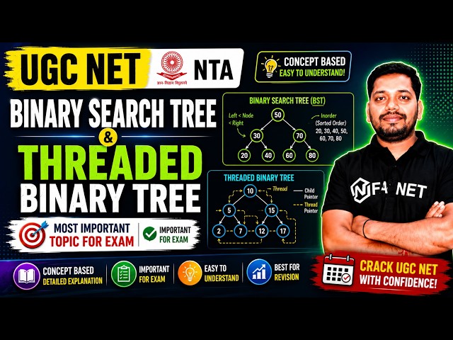 Data Structure & Algorithm | Binary Search Tree, Threaded Binary Tree | UGC NET JRF Computer Science