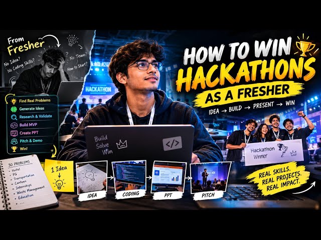 How to WIN Hackathons as a FRESHER 🚀 | AI + Ideas + PPT + Pitch | Complete Hackathon Guide