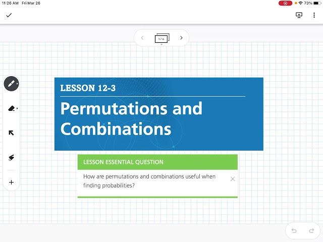 Permutations and Combinations (Lesson 12-3)