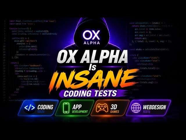 Ox Alpha Is INSANE Coding Tests - (3D Game, App Dev, Webdesign)