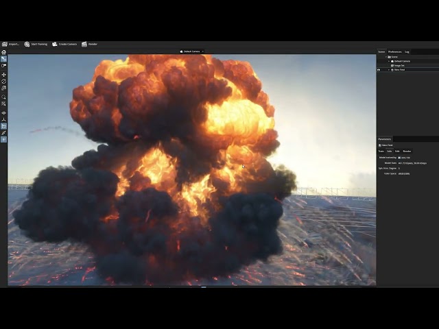 Gaussian splat of an explosion using PostShot
