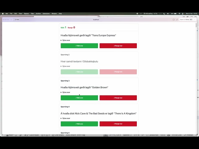 Vefforritun 2, 2026, fyrirlestur 4.2: Verkefni 1, yfirferð á sýnilausn