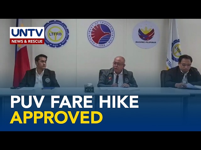 PUV fare hike approved by LTFRB, takes effect Thursday, March 19