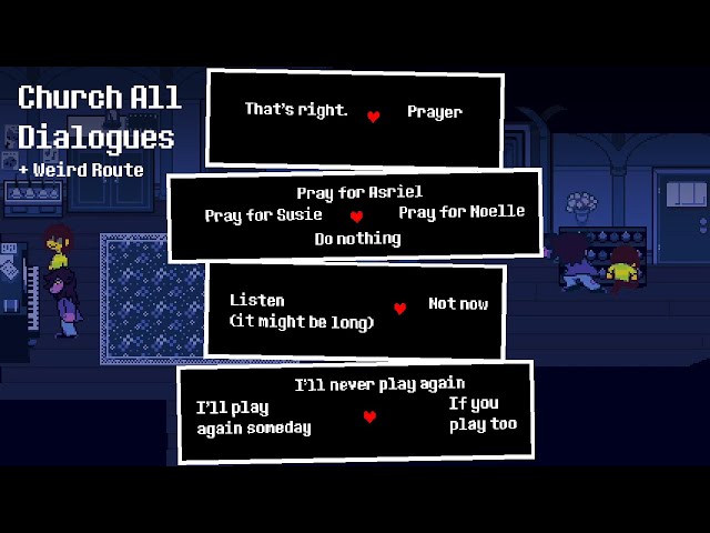 All Dialogue Choices in Church After First Dark Fountain – Deltarune Chapter 4