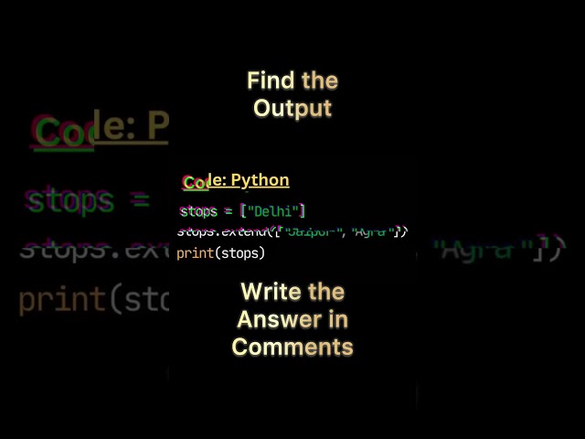 Find the output of this python code #shorts #python