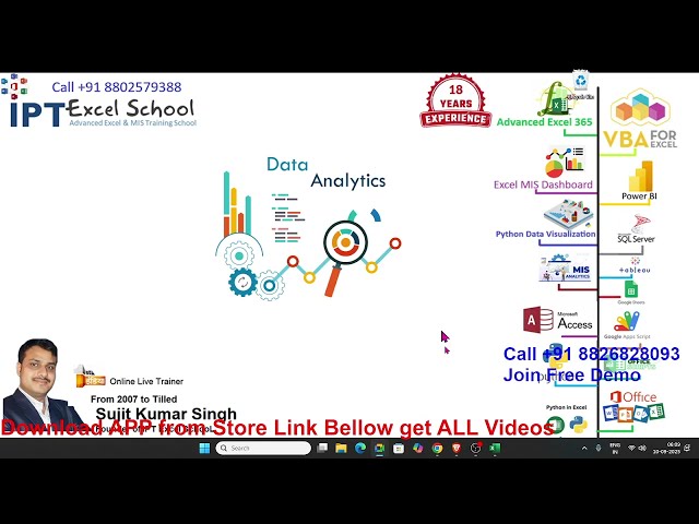 Day-1 Advanced Excel for Data Analysis and Dashboard Course - IPT Excel School #iptexcelschool
