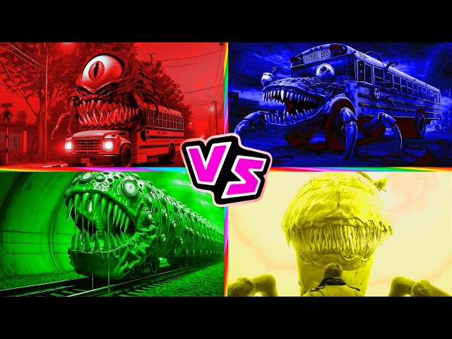 School Bus Monster 🆚 School Bus 🆚 TRAIN EATER 🆚 Infected Sky 🎶 Tiles Hop EDM Rush
