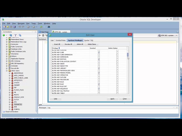 Create new connection with new user in Oracle SQL Developer