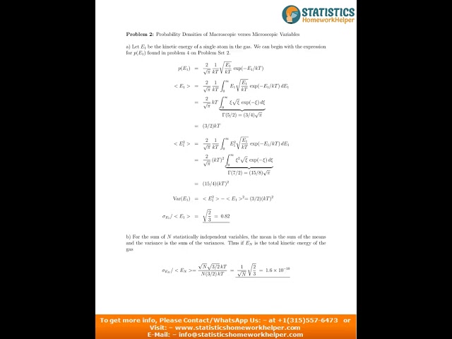 Statistics Homework Help