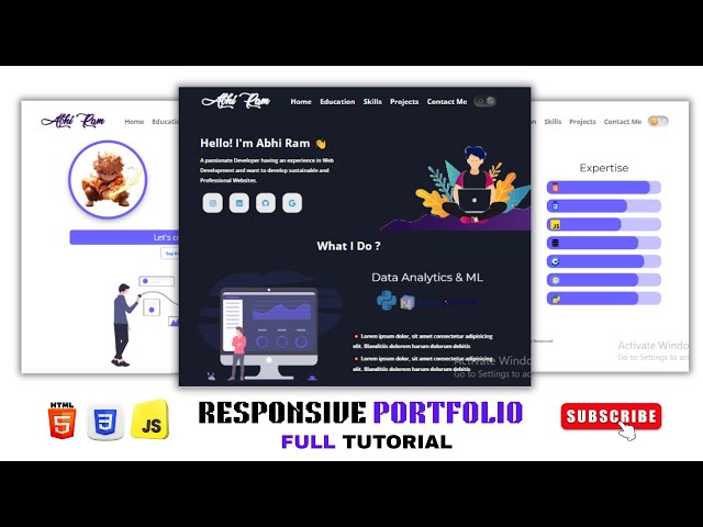 How to Create a Responsive Modern Portfolio Using Html CSS JS Beginners To Advanced Full Tutorial