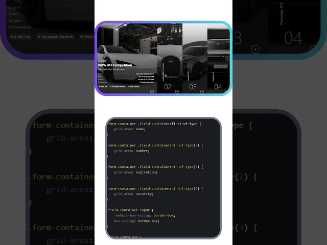 Responsive Asthetic 3D Image Slider using Html and Css only 📌#html #css #programming #job #project