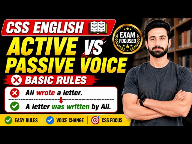 Active Voice vs Passive Voice | Basic Rules Explained | English Grammar for CSS, PMS & FPSC