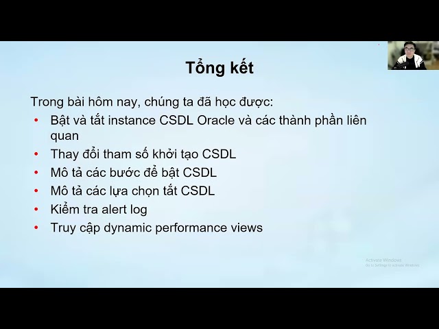 04.Quản trị Instance_Tóm tắt, Tài liệu | OAZ28 | Trần Văn Bình Oracle Database Master