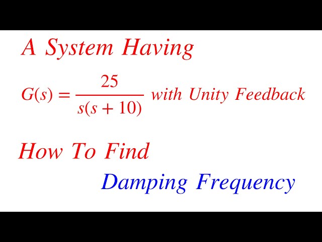 How To Find Damping Frequency || Control System Solved Problem