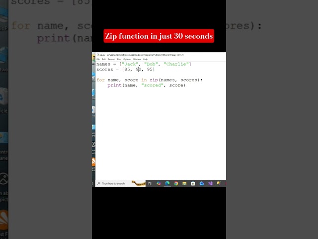 zip function...... #code #coding #programminglanguage