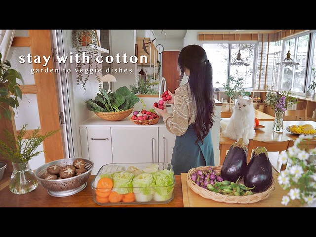 Homegrown Vegetarian Meals 🍲🌿 | Relaxing Hair Day | Jab Chai | Kale Stir-Fry | Eggplant Dip | VLOG