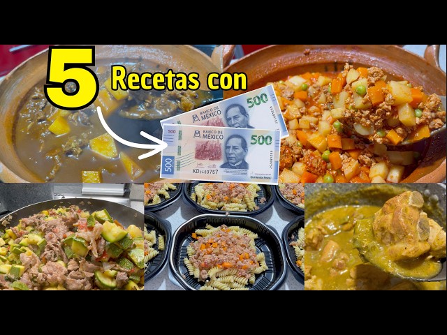 ‼️MENU CON $1,000 🤑 Ideas De 5 Comidas Económicas,Fáciles y Rendidoras