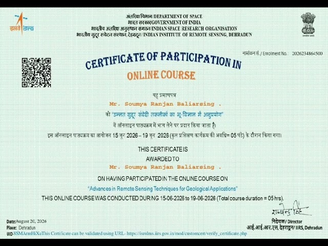 Learning from ISRO | “Advances in Remote Sensing Techniques for Geological Applications”