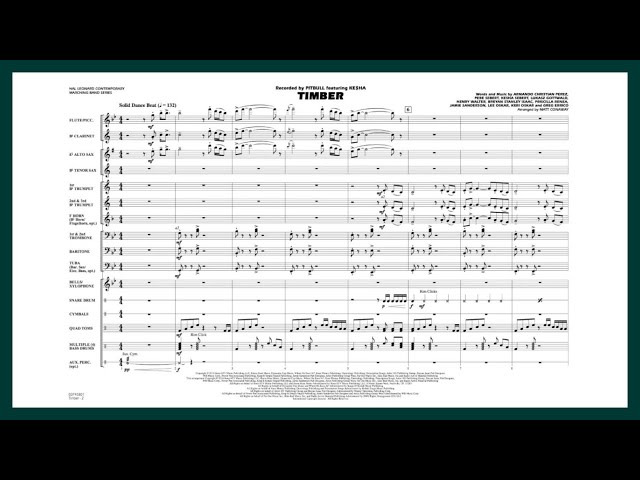 Timber by Pitbull feat. Ke$ha | Arr. Matt Conaway