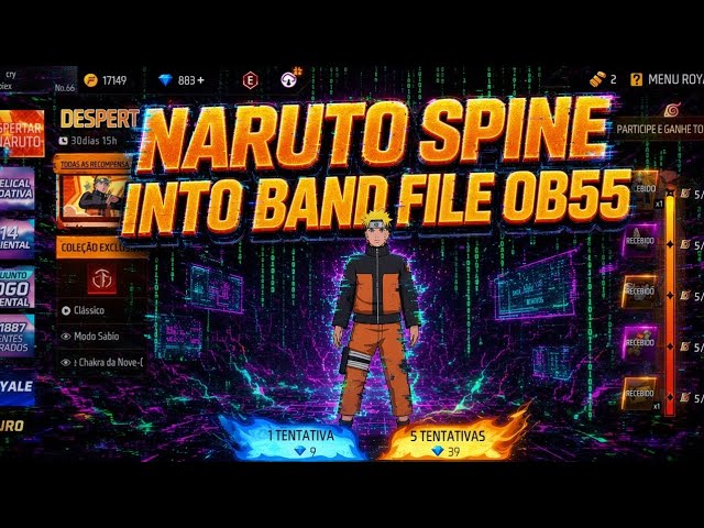 OB55 NARUTO BUNDLE SPINE NEW FILE #viralvideo #freefire #freefiremx #ob55file #newfile 