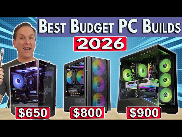 🛑 Best Budget Gaming PC Build 2026 🛑 $650 / $800 / $900 Gaming PC Builds