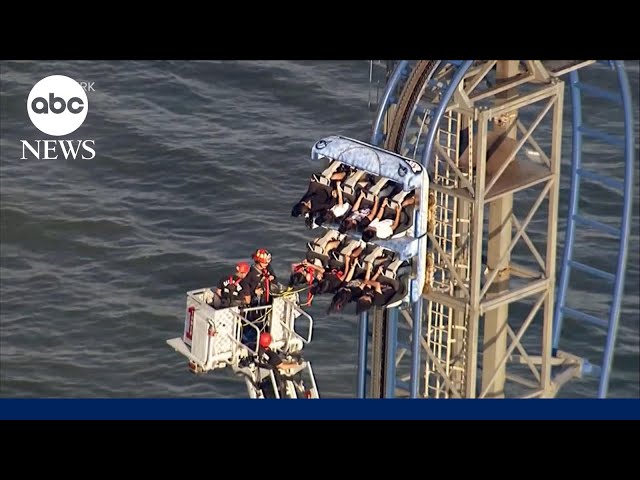 Texas roller coaster riders rescued after getting stuck for hours 100 feet in air