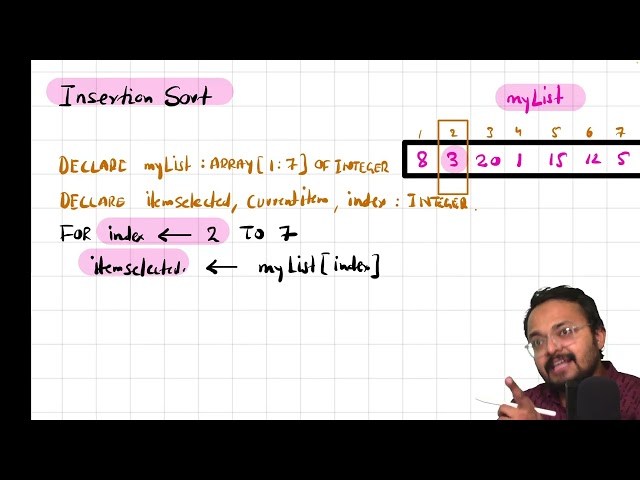 A2 | Insertion Sort | Computer Science | Python Code | 9618 | New Syllabus #MAK #CS