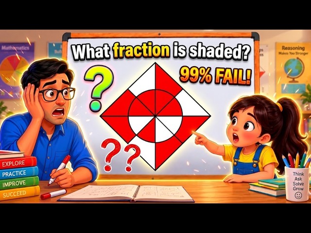 Grade 5 Math Olympiad: What Fraction of This Shape is Shaded? | Geometry Trick