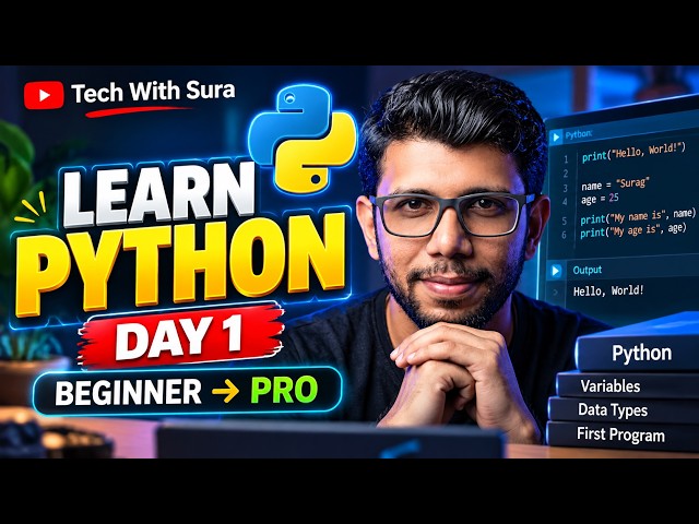 Python Tutorial for Beginners | Day 1: Learn Python from Zero | English Subtitles