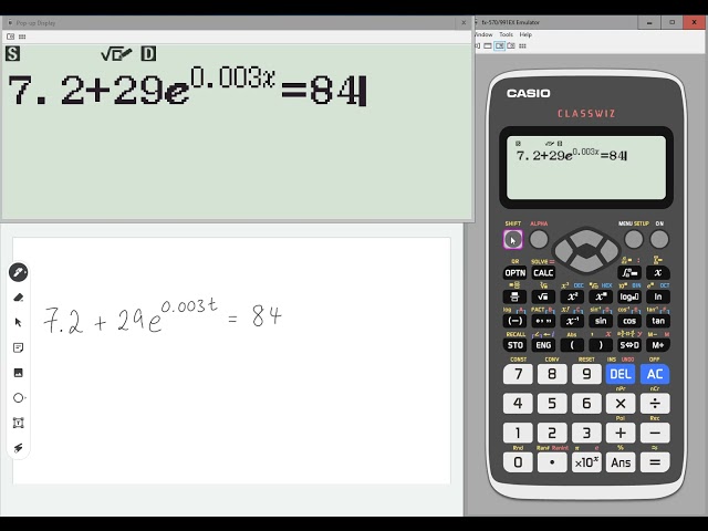 Classwiz How-To: Solving an Exponential Equation